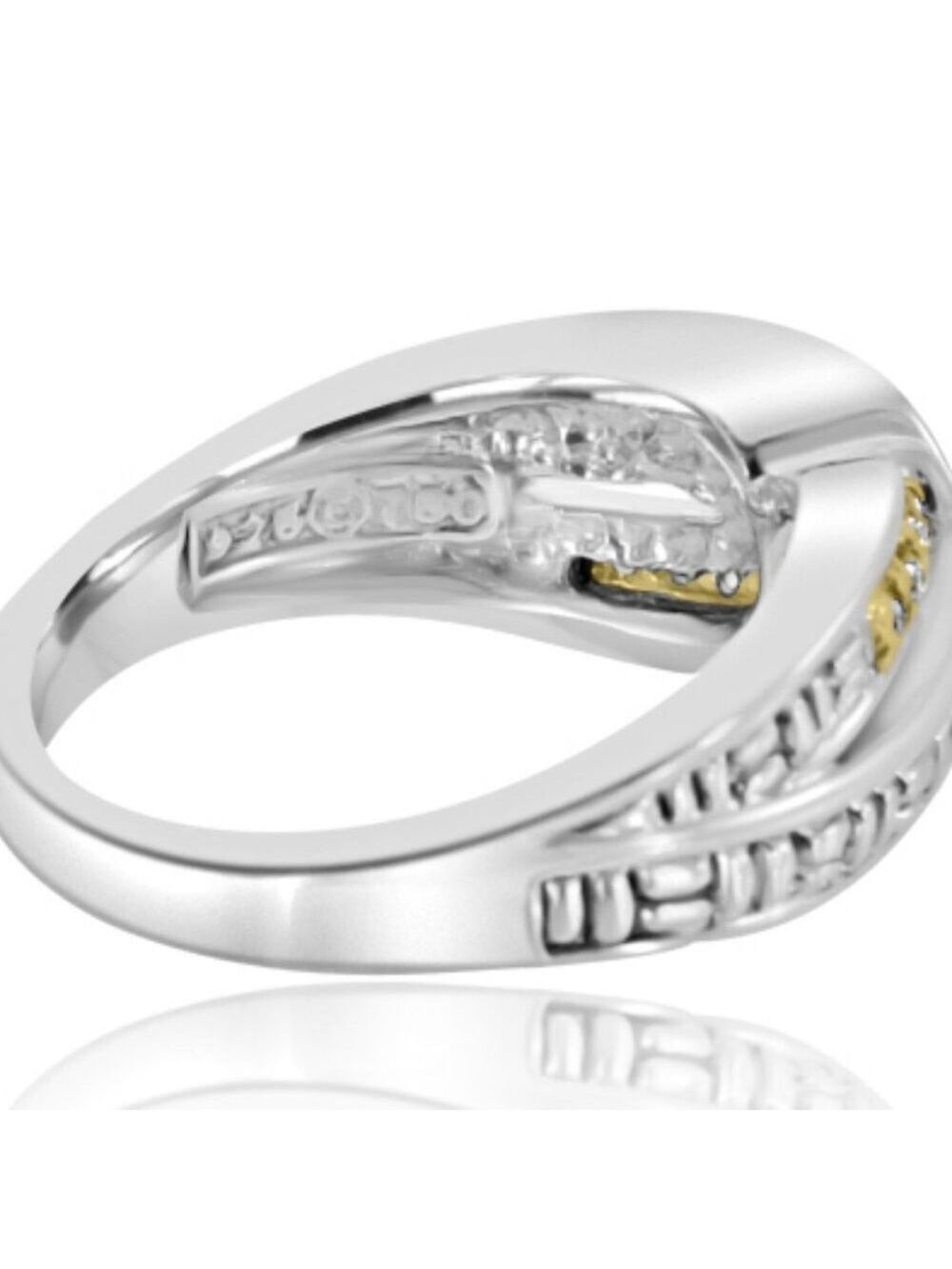 Philip Andre 18K Gold & Sterling Diamond Ring - Picture 6 of 7